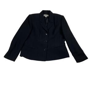 Casual Corners Collectibles Vintage 90s Black Corpcore Hourglass Blazer Size 12